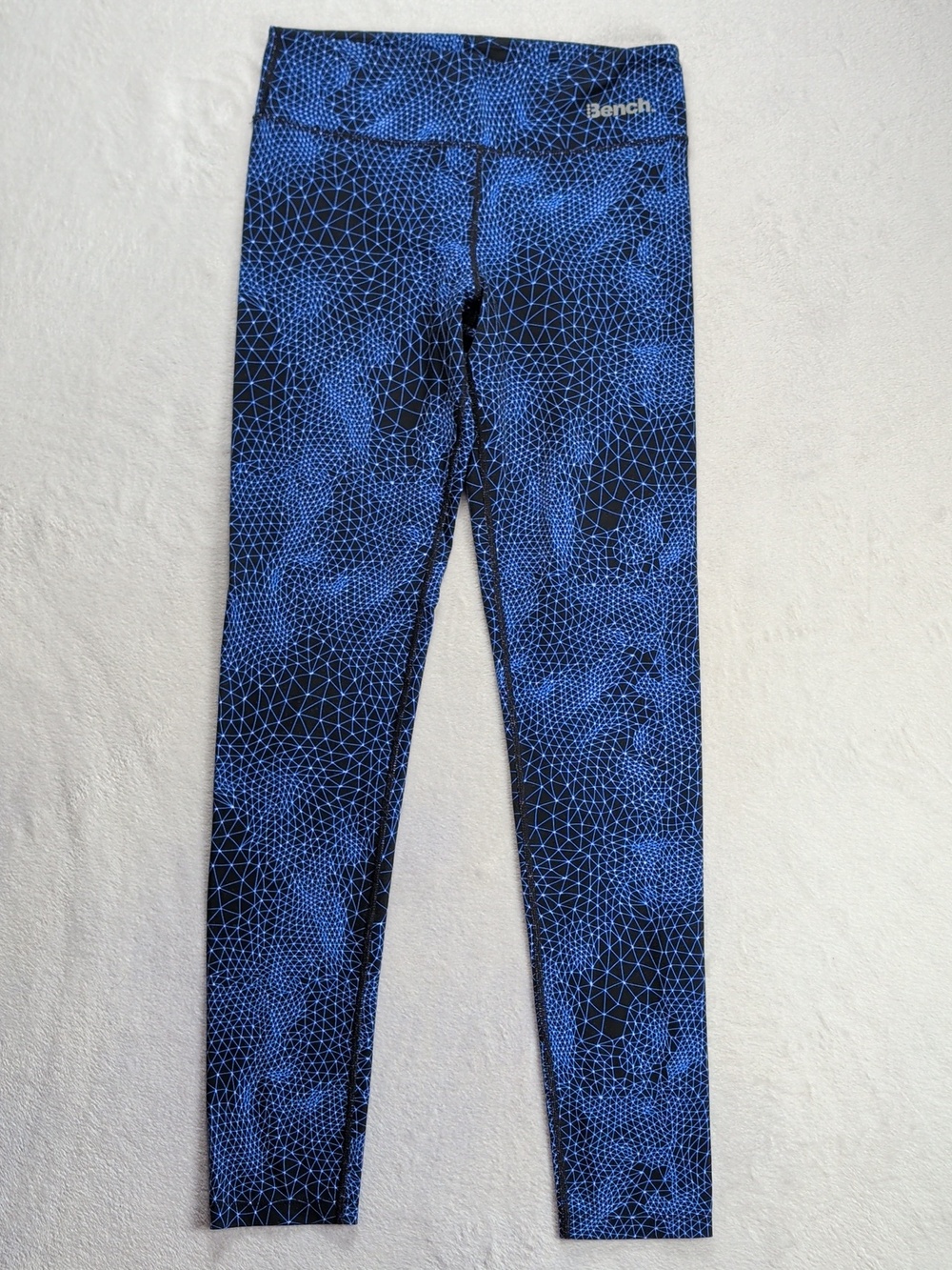 Bench Blue Abstract Cyber Grid Athletic Leggings Size M Made In Canada